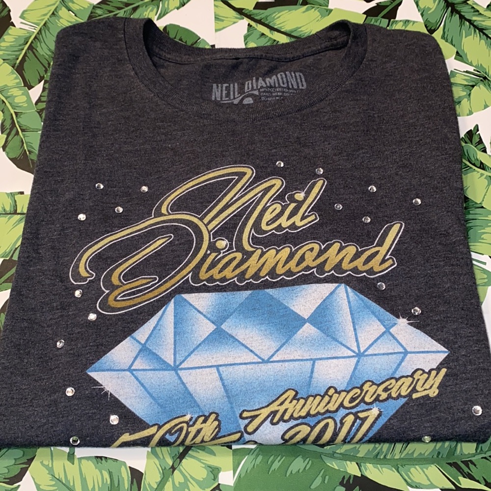 Neil Diamond Women’s 50th Anniversary Tour 2017 Studded T-Shirt